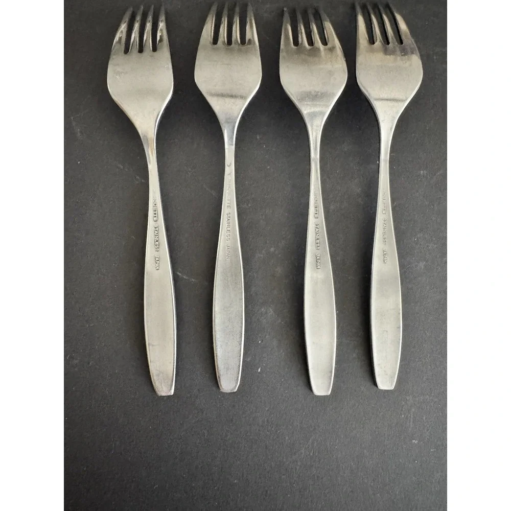 Vintage SILHOUETTE Stainless Forks Japan Lot‎ Of 4